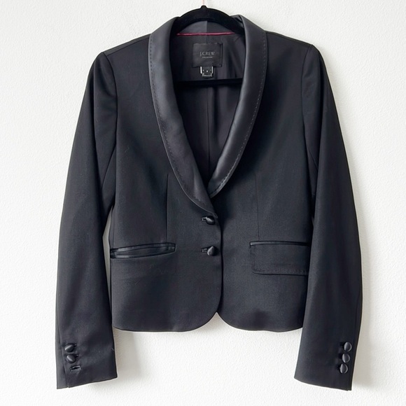 J Crew Collection Crop Tuxedo Blazer